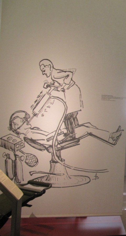 Illustration sur un mur au musée Flaubert de la médecine à Rouen