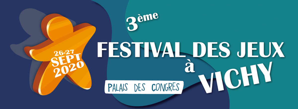 Affiche du festival de jeux de société de Vichy du 26-27 septembre 2020