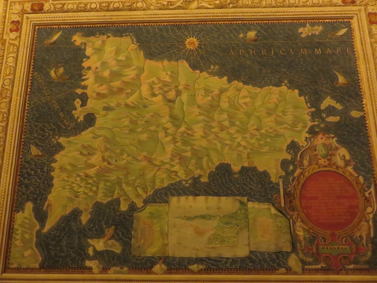 Carte Sicilia dans la galerie des cartes du Vatican