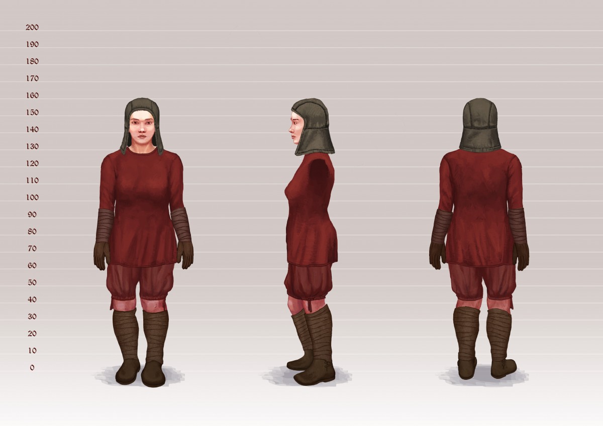 Morphologie Belarian femme costume (haut à manche longue, gans, short arrivant aux genoux et bottes)