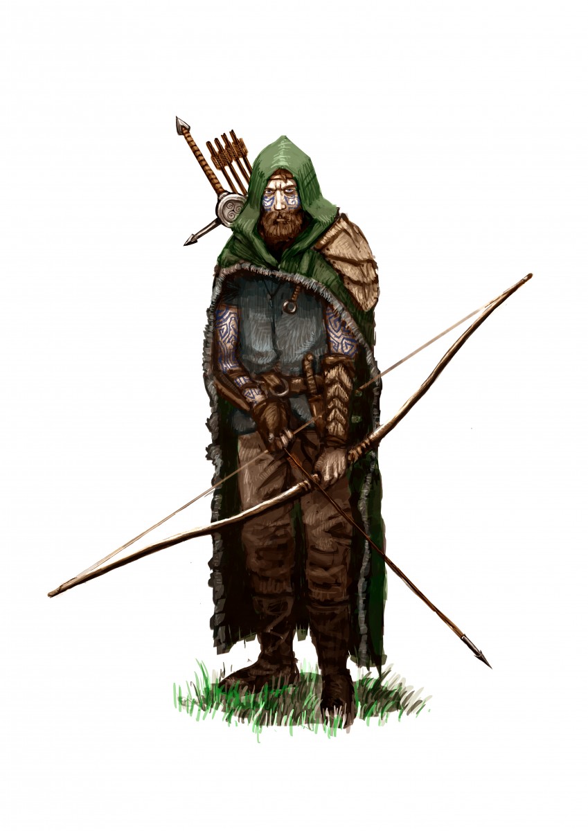 Portrait personnage Trissandre portant un arc avec une flèche