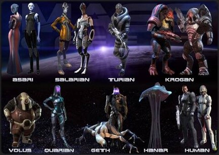 Espèces jouables dans Mass Effect 1