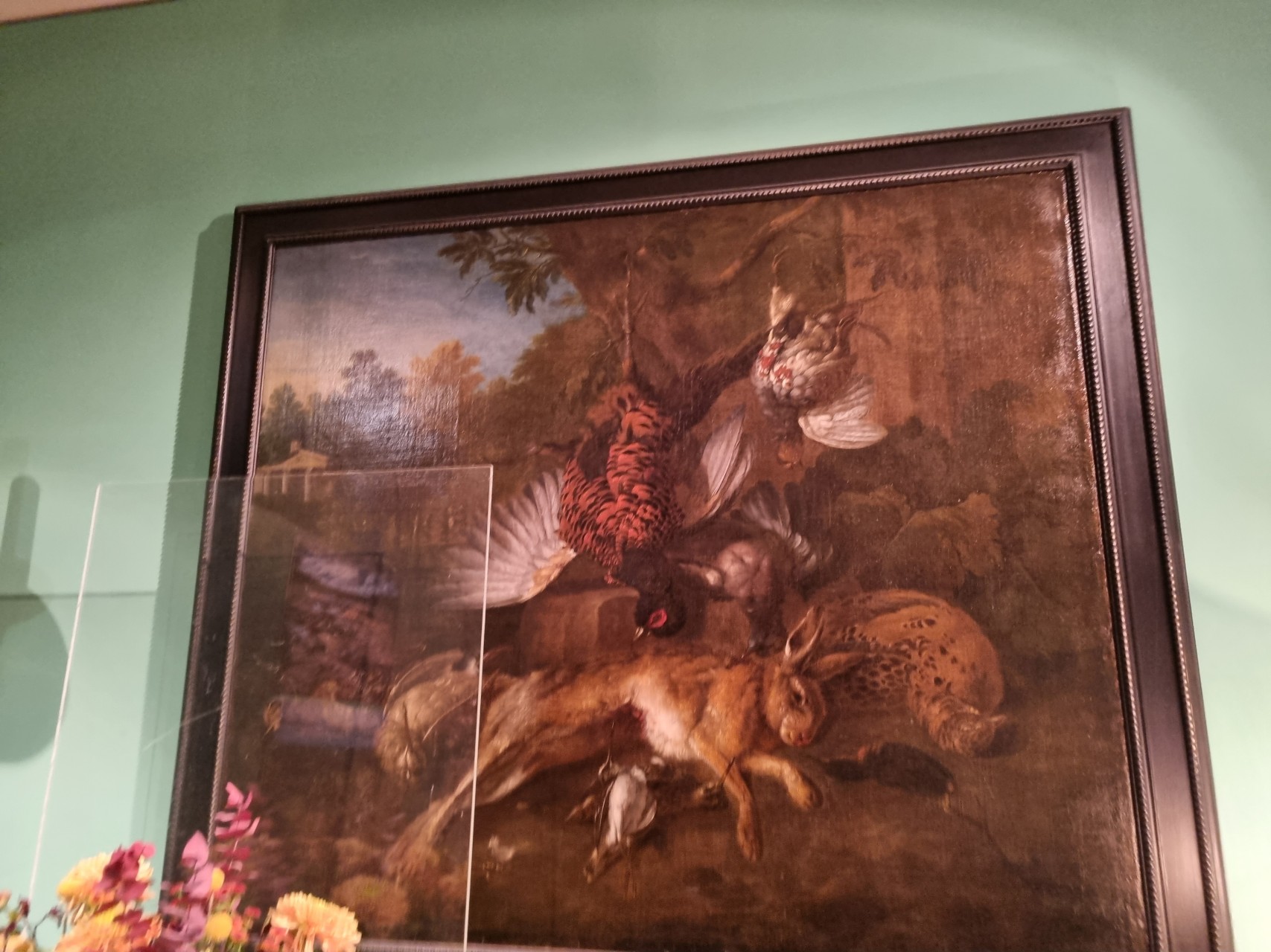 Un tableau représentant divers animaux morts : lièvre, faisan, perdrix, ...