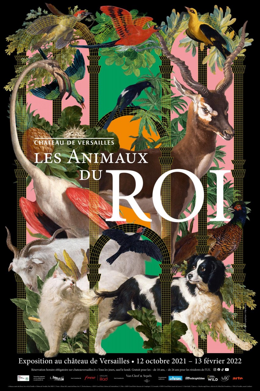 Affiche de l'exposition Les animaux du roi au Château de Versailles 2021-2022