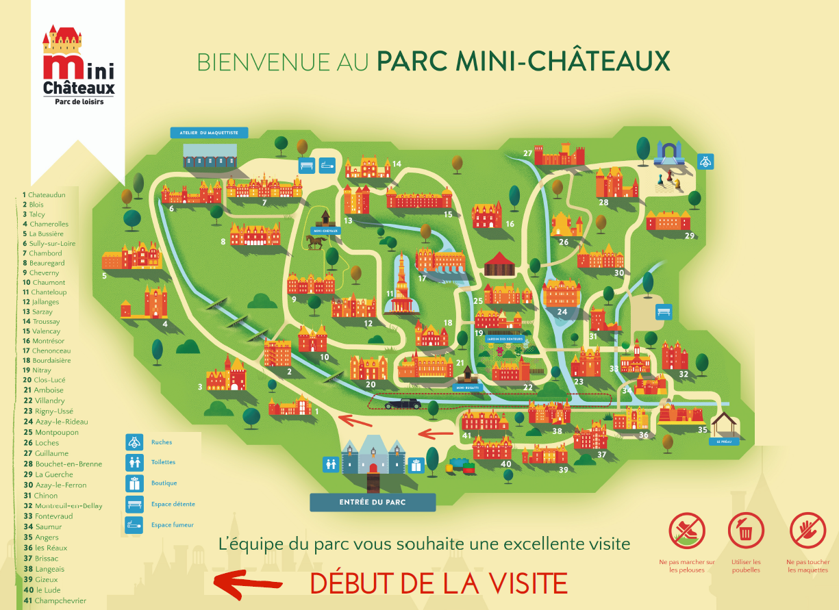 Plan du Parc des Mini-Châteaux