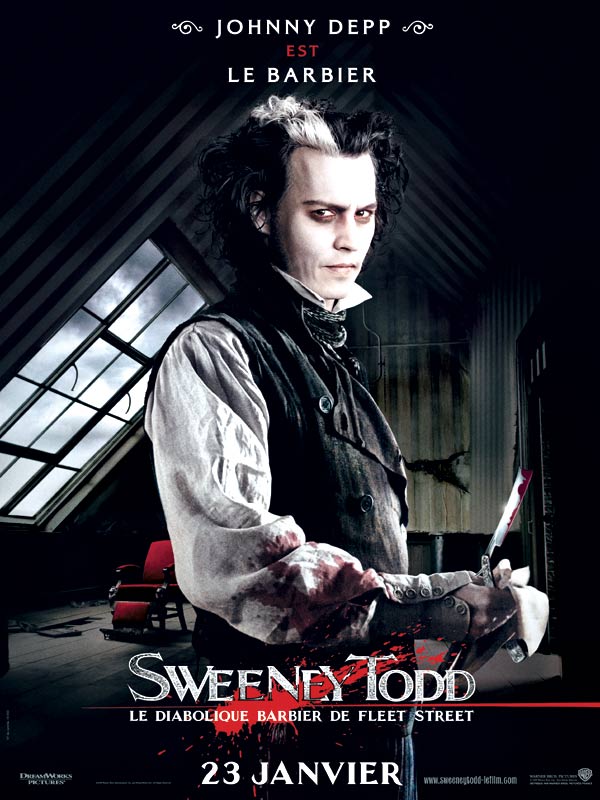 Johnny Depp est le barbier affiche Sweeney Todd