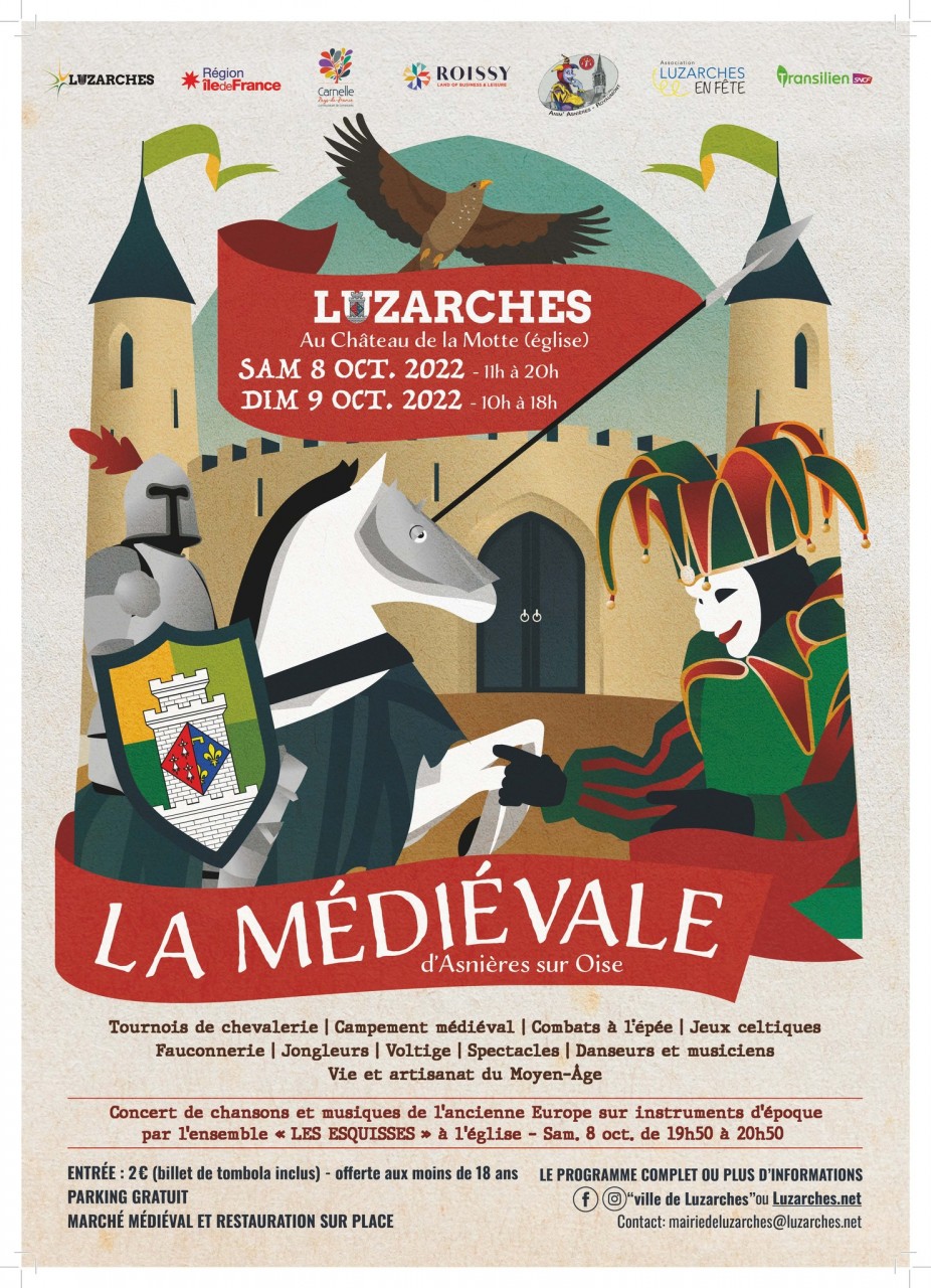 Affiche médiévales d'Asnières-sur-Oise Luzarches 8-9 octobre 2022